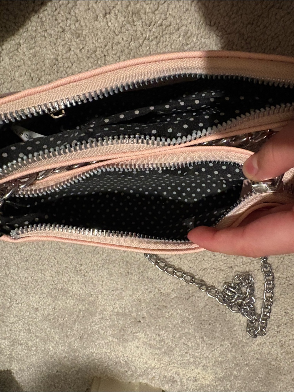 Blush Pink Chain Strap Crossbody Bag